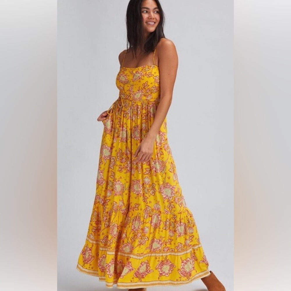 NWT FREE PEOPLE Little of your love jumpsuit in marigold combo. S